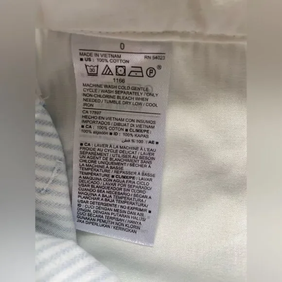 Old Navy Women's Everyday Short Sz 0 Blue White Stripe Floral Flat Front Shorts - Picture 8 of 11